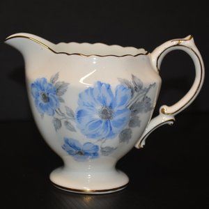 VTG Hammersley & Co Bone China Creamer Blue Floral